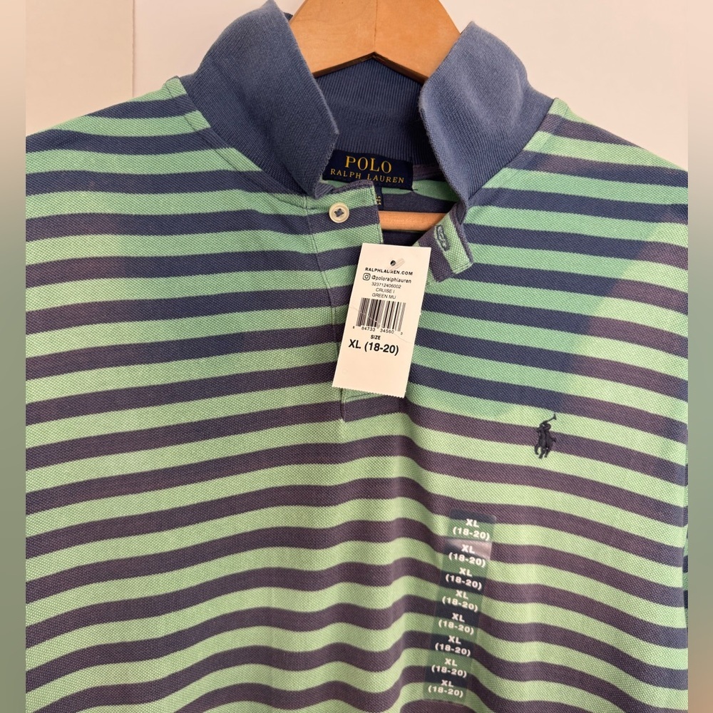 Polo by Ralph Lauren Striped Polo Shirt Boy’s Unisex’s Size XL(18-20) - Picture 4 of 4